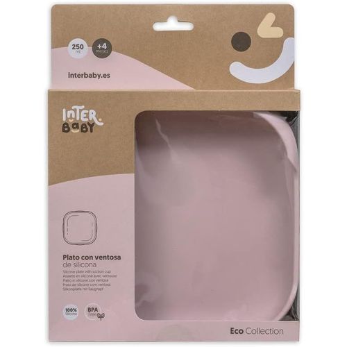 Tianyi-Assiette Avec Ventouse Pour Bébé En Silicone Rose