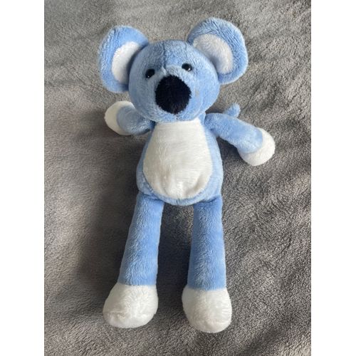 Doudou Peluche Souris Nicotoy Bleu Et Blanc