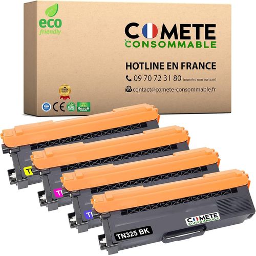 COMETE, Marque française - TN325 - 4 Toners Compatibles avec Brother TN325 TN-325 - pour Brother HL-4140CN HL-4150CDN HL-4570CDW HL-4570CDWT DCP-9055CDN MFC-9460CDN MFC-9465CDN (Noir et Couleur)