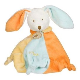 Doudou babynat etoile lapin rabbit Bunny Lièvre Multicolor plat orange jaune et bleu MMHH BN306 Flower étoile Baby Nat'