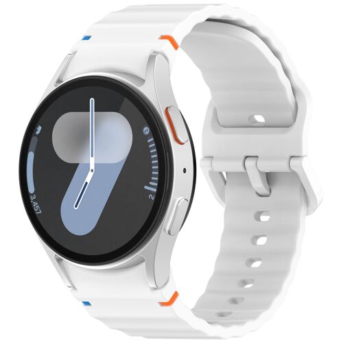 Bracelet De Montre En Silicone À Motif Vague Pour Samsung Watch 7 Blanc