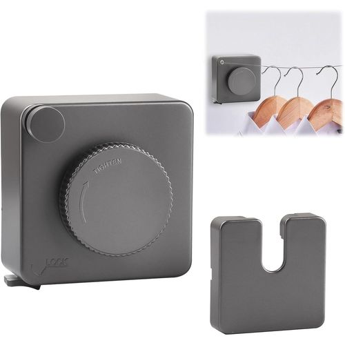 anw-4,8M Corde À Linge Rétractable,Etendoir Retractable Linge Exterieur,Corde À Linge Murale En Acier Inoxydable,Fil A Linge Intérieur Enrouleur Fil À Linge Exterieur Séchoir Mural Rétractable
