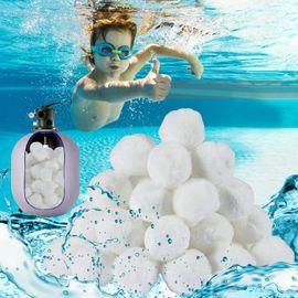 Jum-Balles Filtrantes Piscine 1500g,Balles Filtrantes Pour Systèmes De Filtration À Sable,Accessoires De Piscine,Nettoyeur De Piscine,Filtre À Sable D'aquarium,Boules Filtrantes Extra Durables