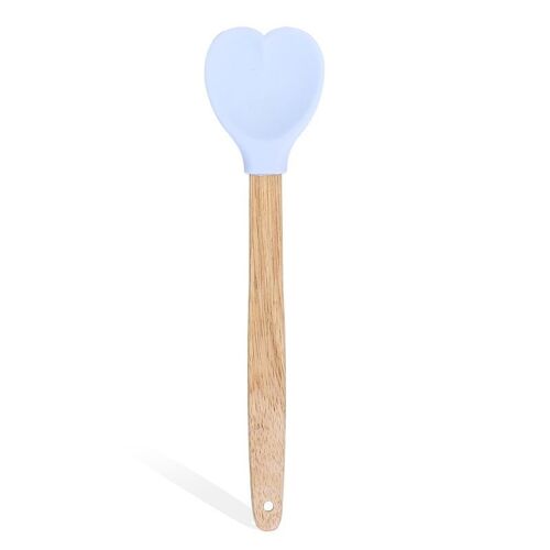 Cuillère À Crème Glacée En Silicone En Forme De Coeur, Avec Manche En Bois, Bâton De Cuisson Antiadhésif À Isolation Thermique, Accessoire De Cuisine