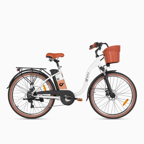 Vélo Électrique Dyu C6 Pro 26 Pouces 25.7km/H - Moteur Pic 500w Batterie 36v15.6ah Freins À Disque -Blanc