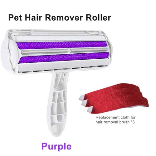 Brosse anti-peluches pour poils d'animaux,peigne à 2 voies pour chien et chat,outil de nettoyage pratique,Base de brosse en fourrure pour chien et chat,meubles de maison,v - Type Purple replacement