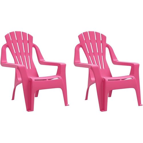 Jum-Chaises De Jardin Pour Enfants Lot De 2 Rose 37x34x44cm Pp,Chaise Longue,Chaise D'extérieur,Sièges D'extérieur,Sièges De Jardin