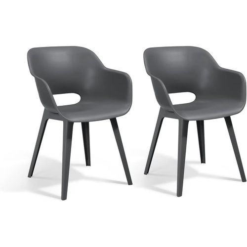 Jum-Allibert By Akola Lot De 2 Fauteuils De Jardin,En Plastique,56,7x55,8x80,1cm,En Forme De Coupe,Parfaits Pour Le Jardin,La Terrasse Ou La Salle Àmanger