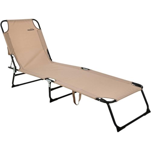 Jum-Well Home Chaise Longue Pliante De Couleur Crème 187x55x24,5cm Pour Profiter De L¿Extérieur