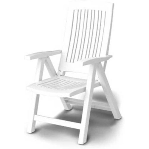 Jum-Chaise Longue Pliante 5 Positions Lucrezia D'extérieur Jardin Blanc 000892