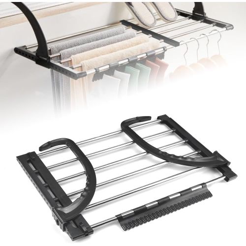 jum-Séchoir Express Séchoir Suspendu Acier InoxydableMétallique Extensible 51-95Cm Séchoir Radiateur Séchoirs À Linge Pliable Étendoir Balcon Pour Étendre Sécher Lessive VêtementsMouillées