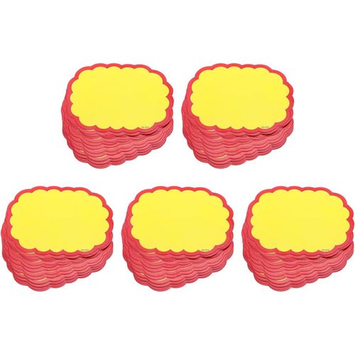 Jum-Star Burst Signes En Forme De Nouges Étiquettes De Prix Étiquettes De Prix En Étoile 3,5x2,8 Pouces Bordure Rouge Couleur Jaune Pour Les Prix De Commerce Au Détail 50 Pièces