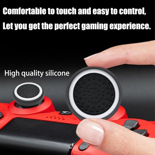 12Pièces Capuchons de Manette de Jeu,Capuchons en Silicone pour Thumbstick,Thumb-Stick Ensemble Accessoires Capuchons,Accessoires pour Xbox/Xbox 360/PS5/PS4,Noir Blanc