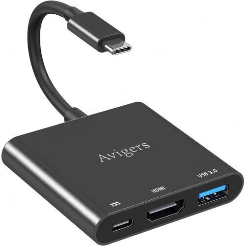 KAL-Adaptateur Usb C Vers Hdmi 4K, 3 En1 Multiport Adapter Usb C Avec Hdmi, Pd Charge 100W,Usb 3.0, Usb C Hub Pour Samsung, Macbook Pro/Air, Google Chromebook, Hp, Surface Etc.