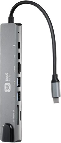 JGD-8-en-1 Hub Adaptateur USB C : RJ45 Ethernet, HDMI 4K, 100W PD, Lecture Carte SD/TF, 2 Ports USB 3.0, Multiport pour MacBook, iPad Pro, Galaxy, iPhone 16/15 et Plus