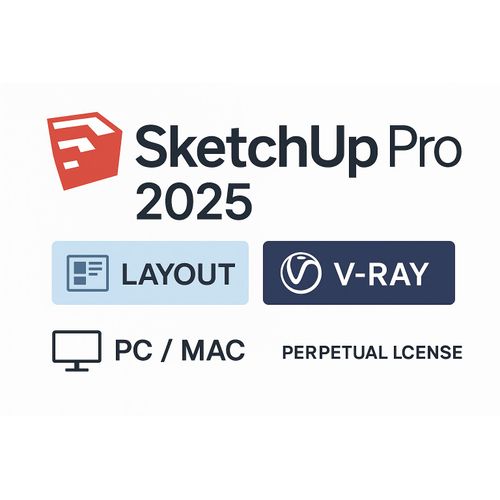 Sketchup Pro 2025 Licence À Vie - Inclut Layout & V-Ray - Pc/Mac