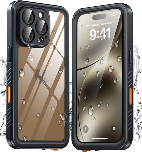Coque pour iPhone 16 Pro ?tanche Antichoc,360 degres Incassable Militaire Rigide Int¿¿grale Case,IP68 Waterproof Antipoussi¿¿re [avec Protection Camera+?cran] Coque Etanche iPhone 16 Pro(6,3"")