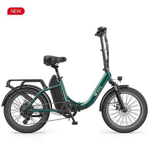 Dyu C9 Vélo Électrique Pliable 250w, Vélo Électrique Pour Adultes Avec Batterie 48v 15.6ah Autonomie De 150 Km Pour Les Trajets Urbains - Vert