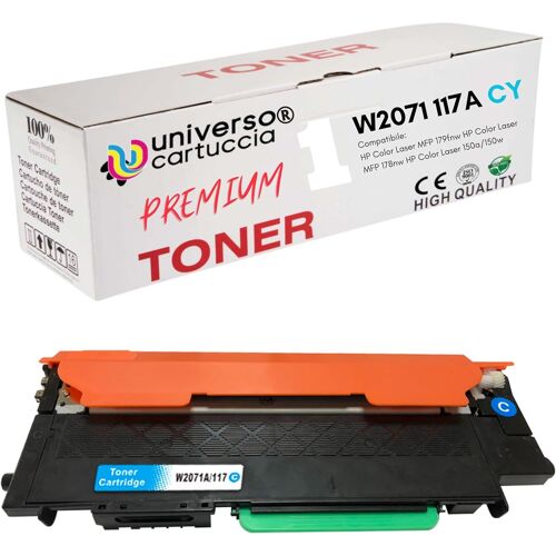 W2071A 117A Toner Cyan compatible avec HP Color Laser MFP 178nwg 178nw 179fwg 179fnw, HP Color Laser 150a 150nw(CYAN)