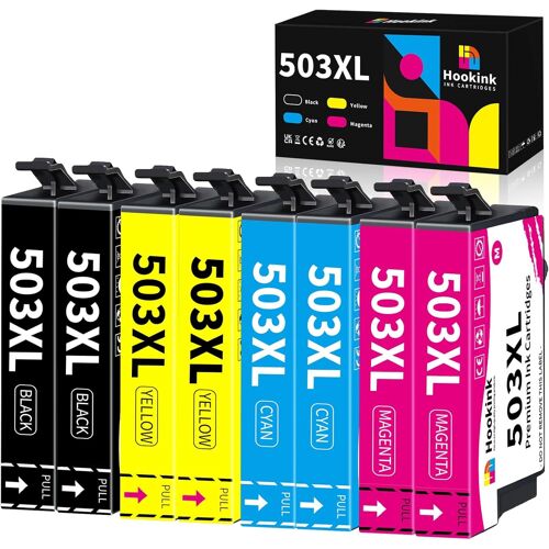 Lot de 8 cartouches d'encre 503XL compatibles avec les cartouches d'encre 503XL 503 XL pour Expression Home XP-5200 XP-5205 Workforce WF-2960 WF-2965 WF-2960DWF WF-2965DWF