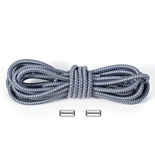 Lacets Sans Noeuds, Lacets Élastiques Sans Noeuds, 1 Paire Gris