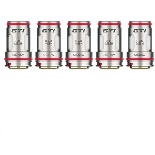 5 pièces/lot Résistances GTi Vapo'resso bobine GTi Coil e tête de vaporisateur à noyau de maille pour Kit Gen 200 Gen Max Gen SE iTank Atomiseur iTank 2 iTank T Tank (0,4 ohm) - No Nicotine