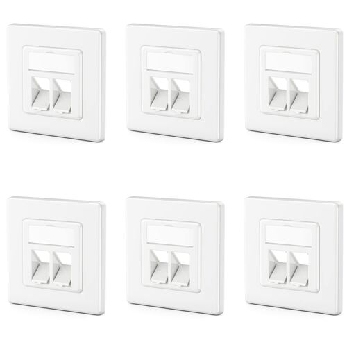 6X 2 Port Boîtier De Raccordement Lan Boîtier De Données Encastré Pour Modules Keystone Sortie Coudée À 45° Pour Modules Keystone Avec P. Ex. Rj45 Coaxial F Rj-11 Cinch Jack Toslin[YIN4181141]