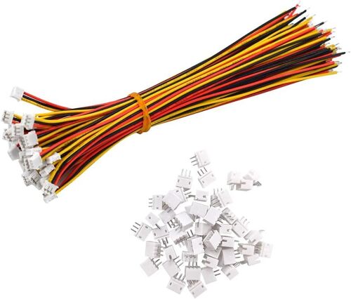 50 Paires Micro JST-ZH 1.5mm 3-Pin Connector Plug avec Cables 15cm