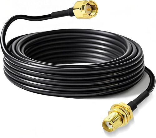 Bin Câble Rallonge SMA 5 m - Adaptateur de SMA Mâle à Femelle - Câble Coaxial RG174 pour Antenne 4G LTE GSM GPS Routeur Gateway Modem Camera Radioamateur Récepteur ADS-B RTL-SDR