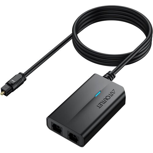 VornixorSarlshop-2 Way Spdif Toslink Optical Digital Audio Splitter 1 Input 2 Output Prend en Charge PCM2.0, DTS et Dolby-AC3 Compatible avec HDTV/PS4/Xbox, Enceintes de Bar/Casques sans Fil