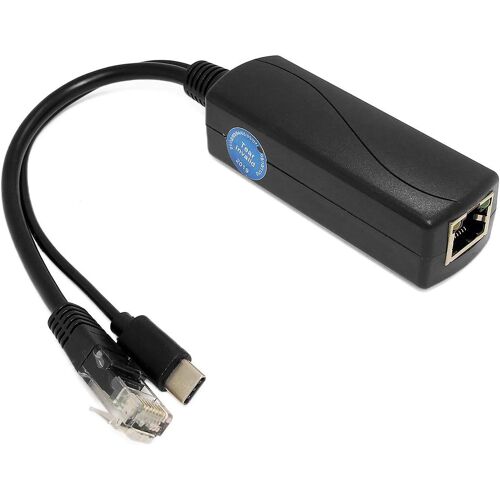 Type C Actif PoE Splitter,48V PoE vers USB C 5V/3A Sortie,10/100Mbps Conforme à IEEE802.3af/at,Adaptateur PoE pour Périphérique USB C/Pi 4B/4B+ (TYPEC0503)