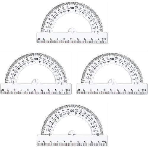 4 Pièces Rapporteur 180° Base 10 Cm-Rapporteur De Traçage Pour Mesure D¿Angle 180 Degrés En Résistant Et Durable