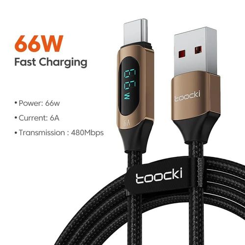 Eskal-Toocki-Câble De Charge Rapide De Type C Vers Type C, 100w Pd, Chargeur Usb C Vers Usb C, Câble D'affichage Pour Xiaomi, Poco F3, Realme, Macbook, Ipad,66w A- C Brown,1m