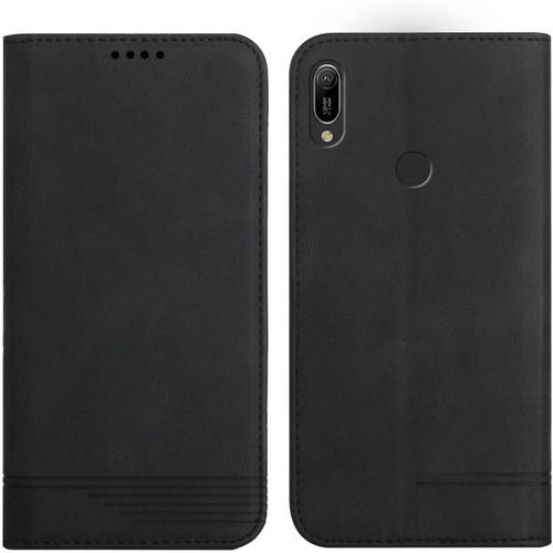 Coque Pour Huawei Y6 2019, Etui De Protection, Housse En Cuir Avec Magnetique, Rfid Antichoc Pu En Cuir Clapet Portefeuille Protection Pour Huawei Y6 2019-Noir