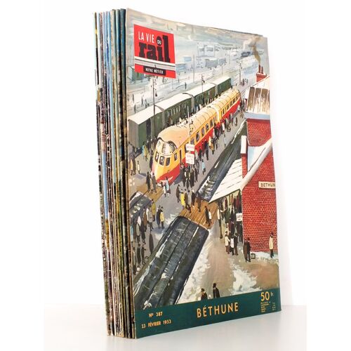 La Vie Du Rail [ Lot De 14 Numéros Avec Des Articles Relatifs Aux Chemins De Fer Dans Le Nord Et Le Pas-De-Calais ] : N° 387 Béthune (Février 1953) ;