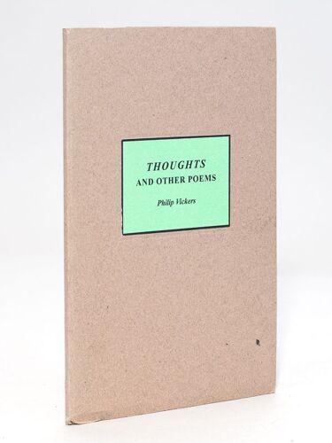 Thoughts And Other Poems. [ Livre Dédicacé Par L'auteur ]