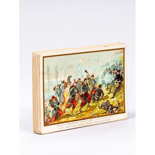 Lot De 34 Chromos Sur La Guerre De 1870 [Et Tunisie, Siam, Tonkin, Madagascar ] : Reconnaissance Ennemie Surprise Dans Une Ferme À Schirlenhoff - Bat