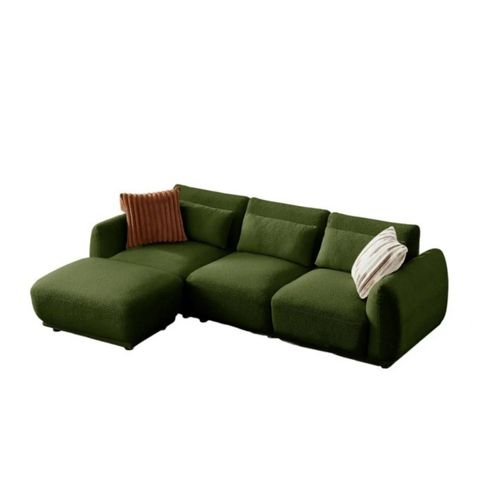 Yhl Voyura 10 Canapé Places Moderne Méridienne Assise Incurvée - Design Convertible - Vert Foncé
