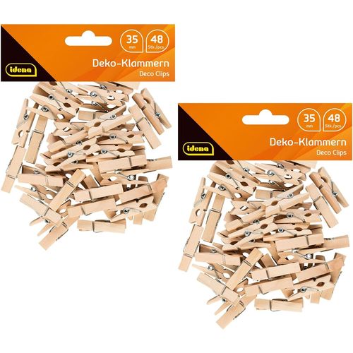 anw-90172-Pinces À Linge Miniatures En Bois, 96 Pièces, Env. 3,5 Cm De Long, Pour Bricoler, Décorer Et Orner, 90172