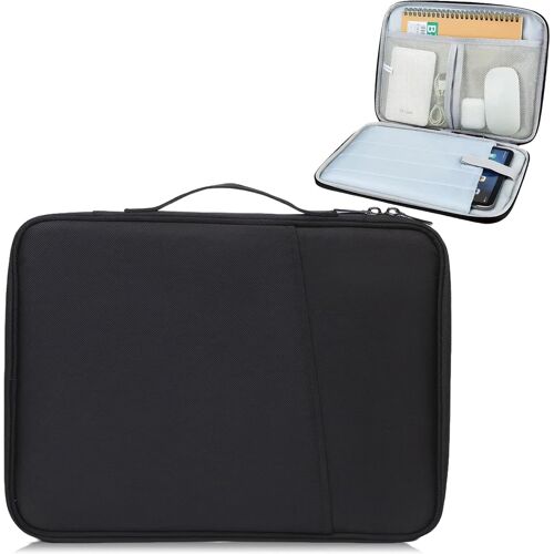 KALANKA-9-11"" Étui pour Tablette, Housse Tablette avec Poignée, Protection Compatible avec iPad Pro/Air 11"", iPad A16 11"".Gen 10,9"", iPad Pro 11 M4, Galaxy Tab A9+/S9 FE, avec Compartiments, Noir