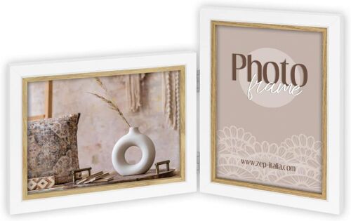 Cadre double Ayas 2 photos 13 x 18 cm portrait et paysage