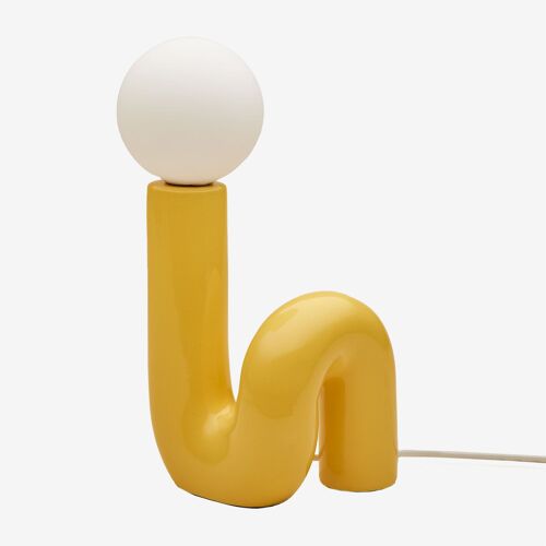Lampe De Table En Céramique Avec Boule En Verre Vireto Jaune Albero B