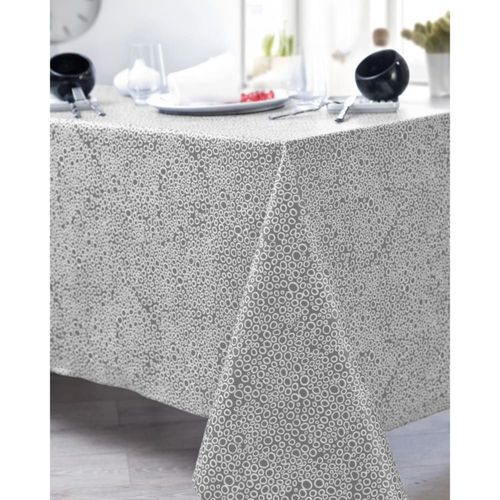 Nappe En Coton Enduit Pvc Gris 160x300 Cm