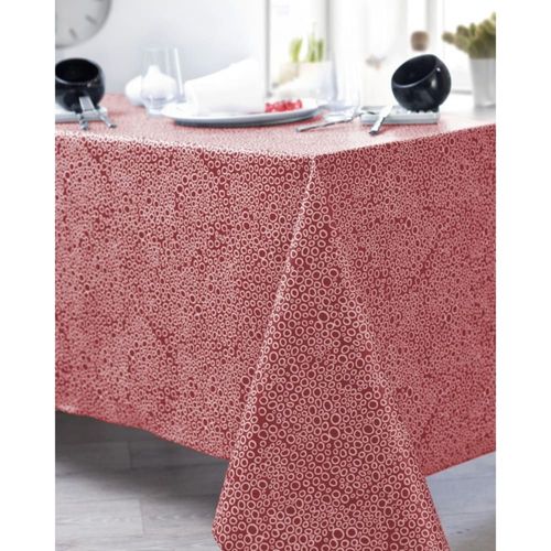 Nappe En Coton Enduit Pvc Rouge Ronde 160 Cm
