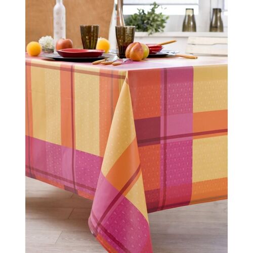 Nappe En Coton Enduit Pvc Framboise 160x250 Cm
