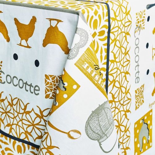Nappe En Coton Enduit Pvc Moutarde 160x250 Cm