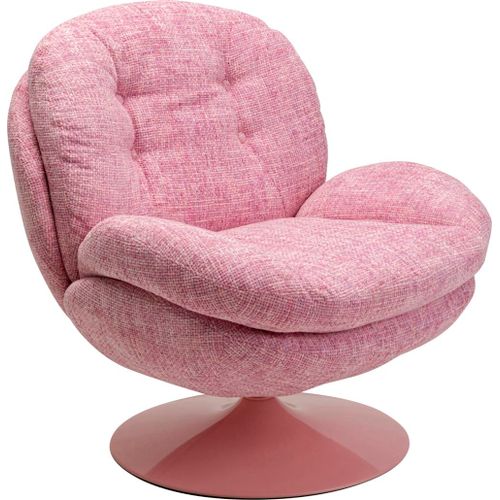 Fauteuil Pivotant En Polyester Et Acier Rose