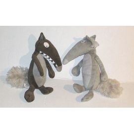 peluche loup auzou le couple de mascottes doudou loup et louve