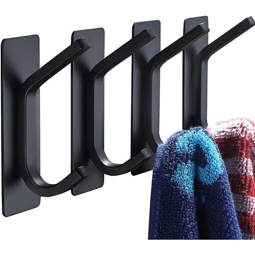 2025 - Crochet porte-serviettes - Crochet auto-adhésif pour salle de bain, crochet pour peignoirs en acier inoxydable, lot de 4