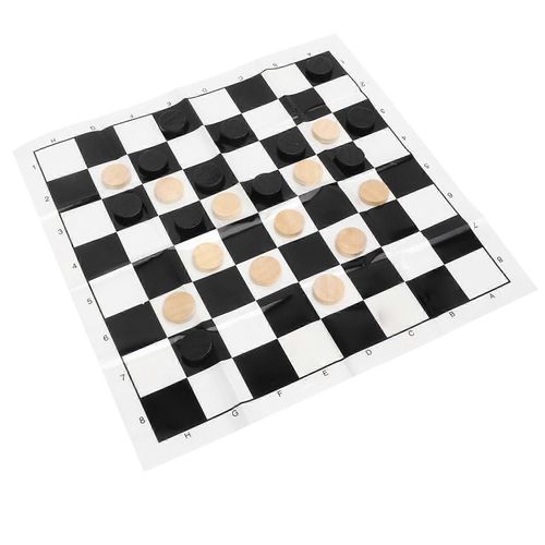 Jeu De Dames International En Bois Pièces De Dames Échiquier En Film Coffret En Plastique Transparent